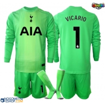 Otroški Nogometni dresi Tottenham Hotspur Guglielmo Vicario #1 Vratar Domači 2025-26 Dolgi Rokav (+ Kratke hlače)